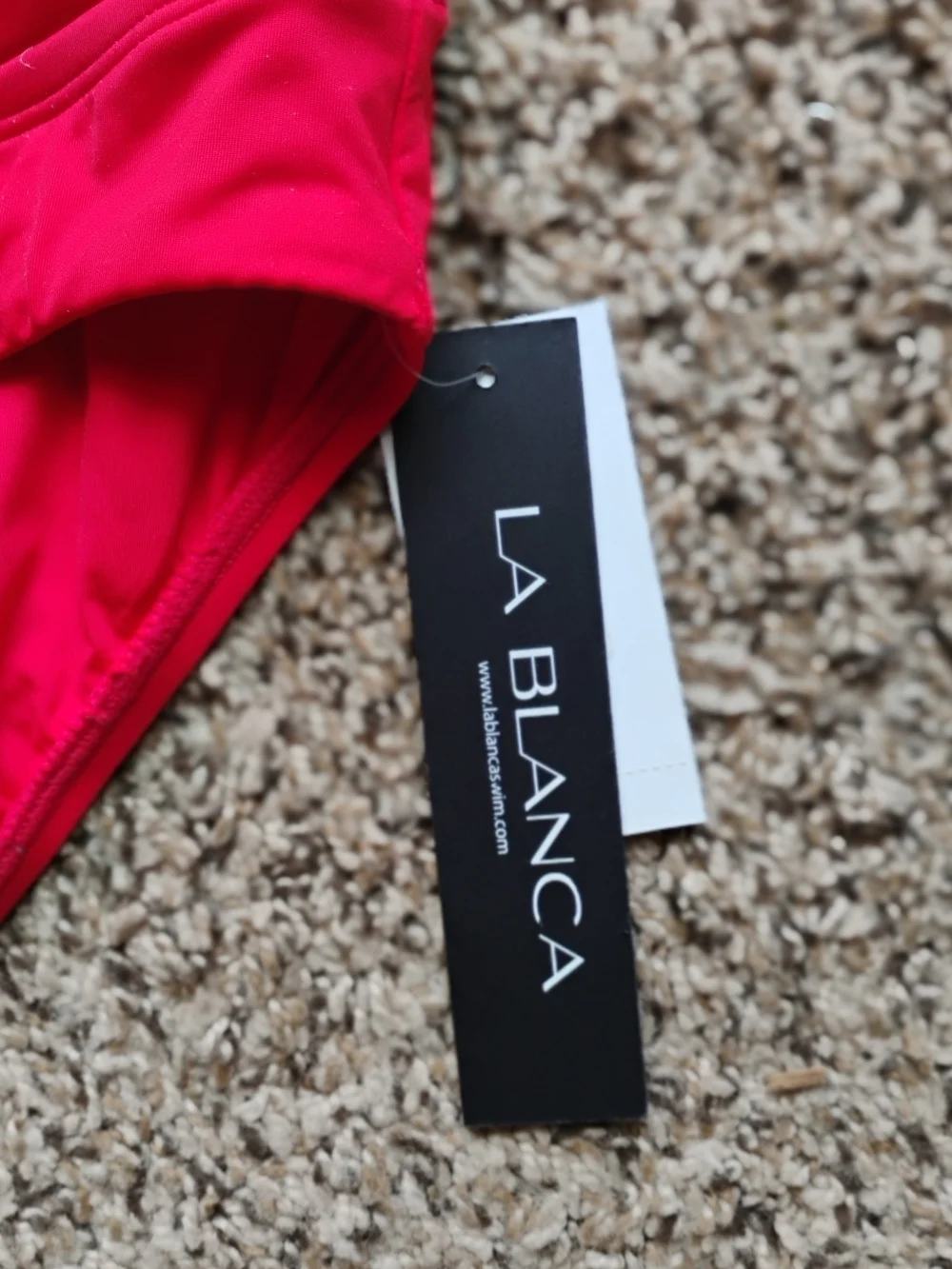 NWT La Blanca Island Goddess Crossover Bikini Bottom 14 Cherry Red